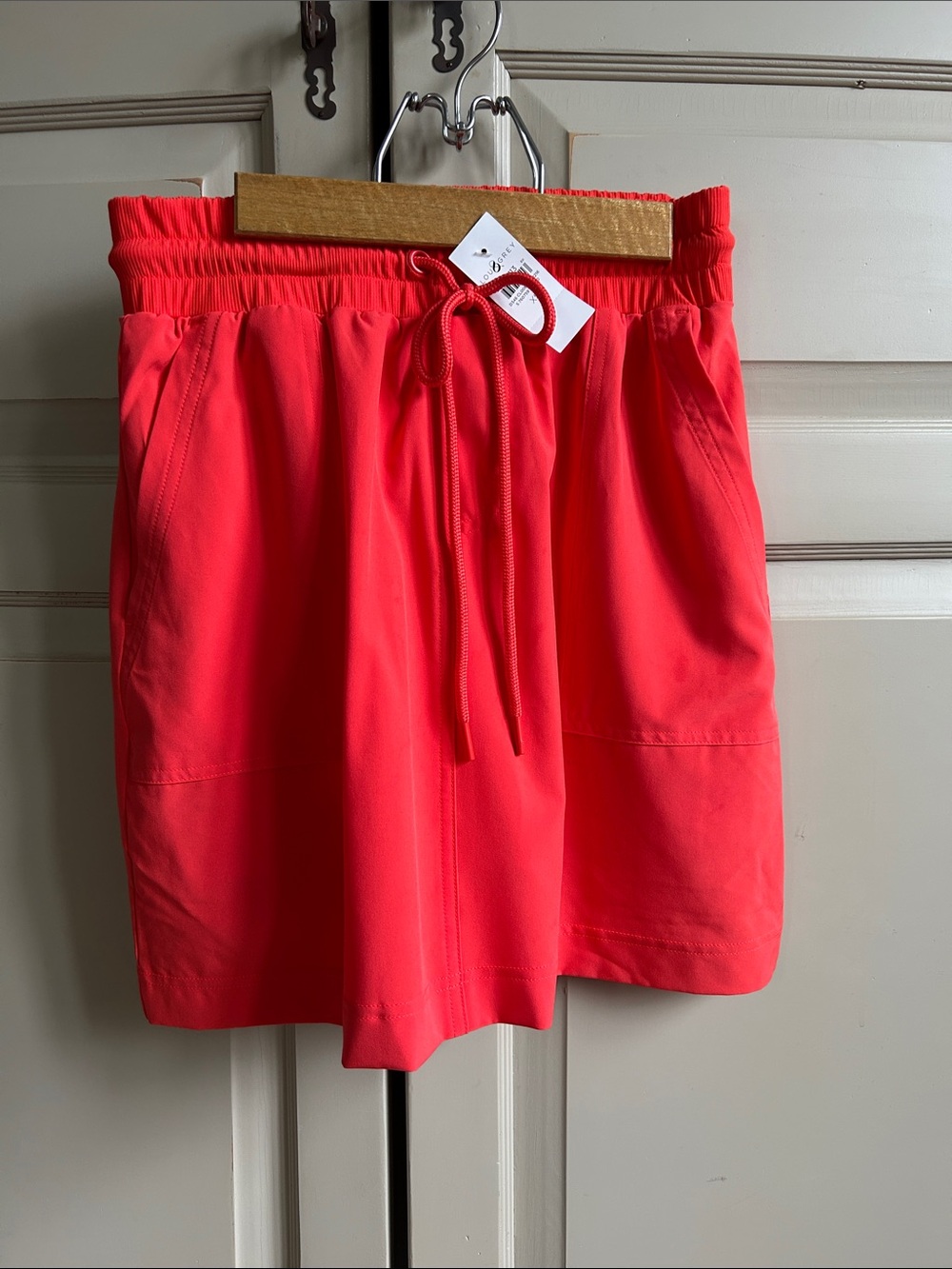 Lou & Grey Coral Red Drawstring Waist Skirt